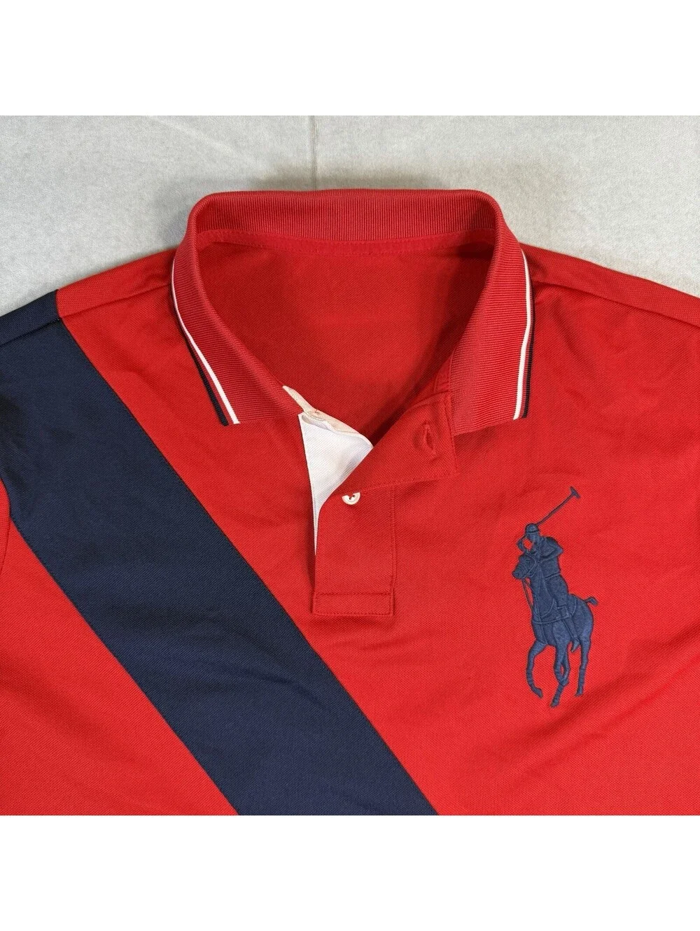 Polo Ralph Lauren Performance Polo Shirt Mens Large Red Big Pony Sash Golf